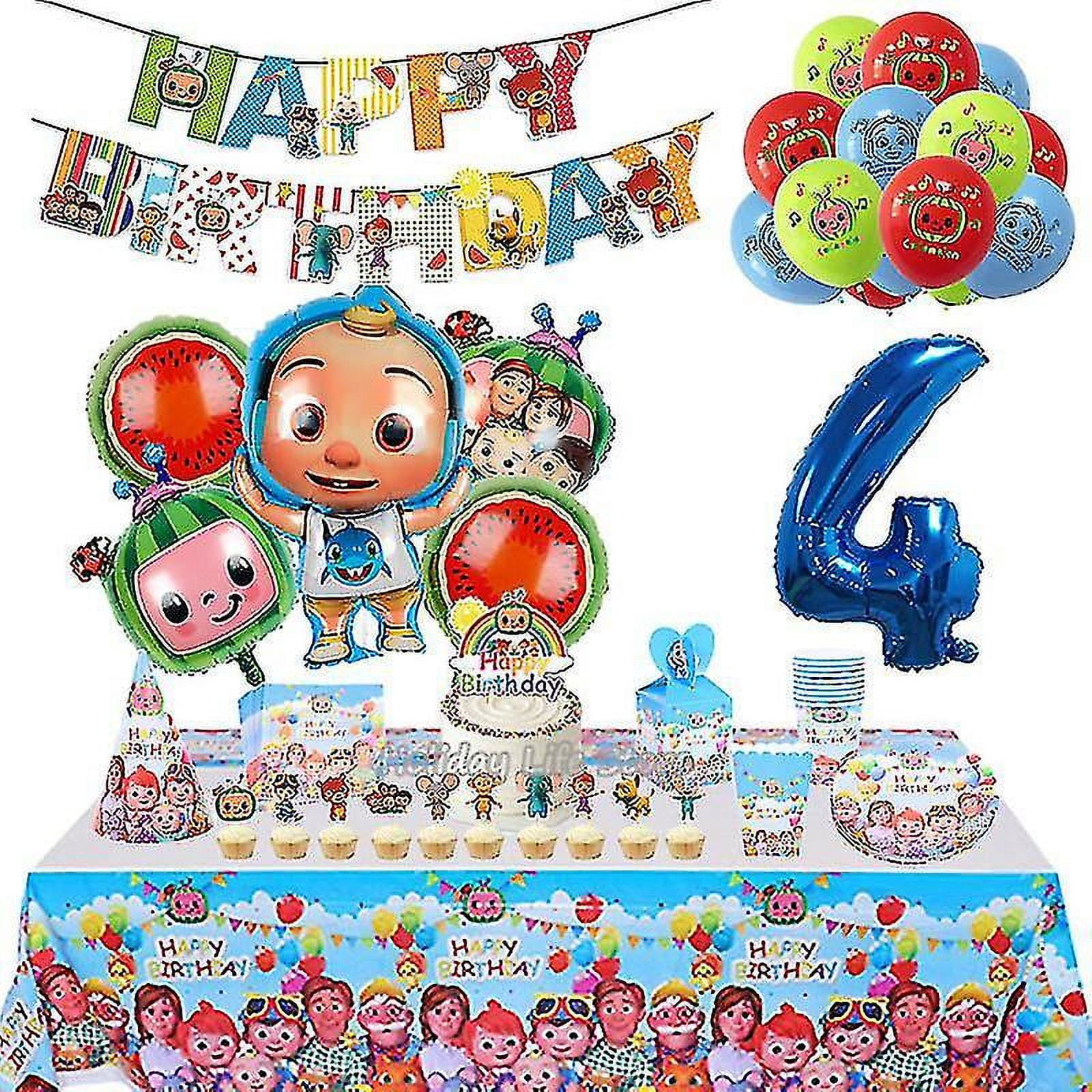 Cocomelon Decoración de fiesta de cumpleaños Globos de aluminio Vajilla
