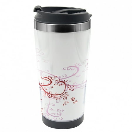 

Japanese Travel Mug Magnolia Art Steel Thermal Cup 16 oz by Ambesonne