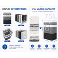 thumbnail image 6 of UTDT 2 Pack 75L Laundry Hamper, Collapsible Waterproof Clothes Organizer with Reinforced Handles, Freestanding Storage Bin for Dorm Bedroom, Gray, 6 of 9