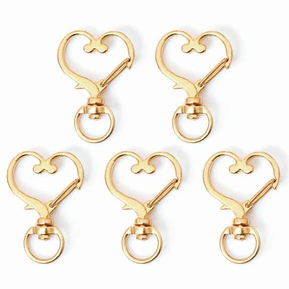 DESIGNICE 5Pcs Keychain Clip,Durable Clasp Structure Keychain Kit,Secure Spring Snap Keychain Hook,Style1