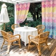 thumbnail image 4 of Geometric Scale Outdoor Curtains for Patio Waterproof, Abstract Ripple Watercolor Rainbow Grommet Curtains for Porch Outside Privacy Drape for Gazebo Garden Pergola, 2 Panels, 54x95in, 4 of 9