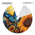 thumbnail image 2 of Rateoe Colorful Cloud Butterfly Sunflower Print Christmas Tree Skirt 30" for Xmas Holiday New Year Party Circle Tree Mat Ornaments Decoration, 2 of 7