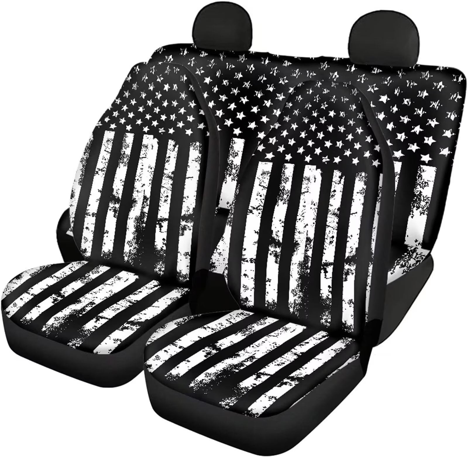 FKELYI 4pcs Old American Flag Auto Car Seat Covers for Women Men
