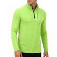thumbnail image 2 of Men's Long Sleeve Athletic Shirts 1/4 Pullover Zip Quick Dry Sun Protection Rash Guard UPF 50+ Outdoor Running T-Shirts with Zipper Pocket Big and Tall Size 4XL Green, 2 of 9