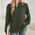 thumbnail image 4 of Sweatshirts for Women,Knitting Long Sleeve Pullover Lightweight Crew Neck Sweater Tops Casual Plain Soft Knit Pullover Sweater Ribbed Sweatshirts Going Out Holiday Vacation Sportswear, 4 of 6