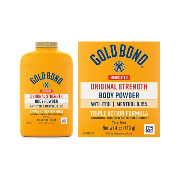 Gold Bond Medicated Original Strength Body Powder, 4 oz., Talc-Free, Anti-Itch, Absorbs & Cools