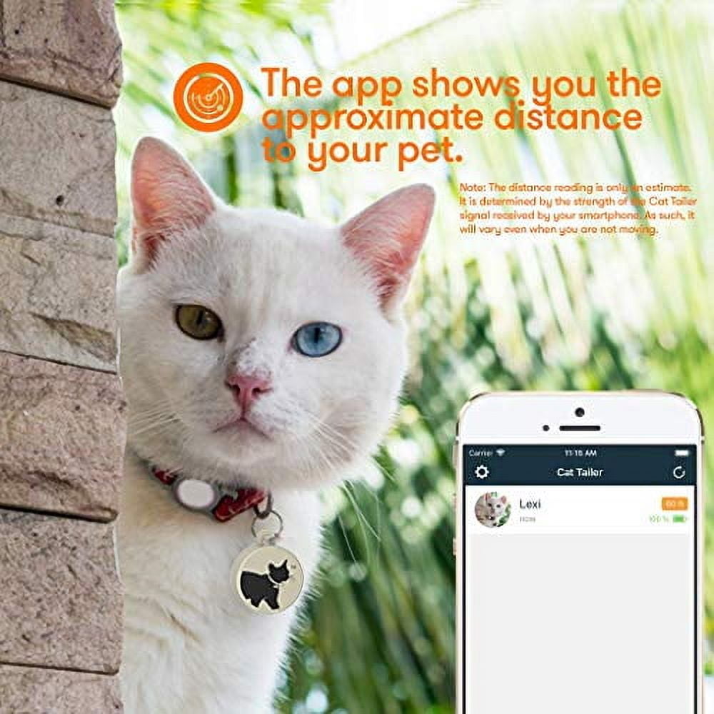 Cat Tailer Cat Tracker - Small and Lightweight Waterproof Bluetooth Pet Collar Attachment, 328 foot Range, Replaceable 6 Month Battery Life, Android/Apple iOS Compatible
