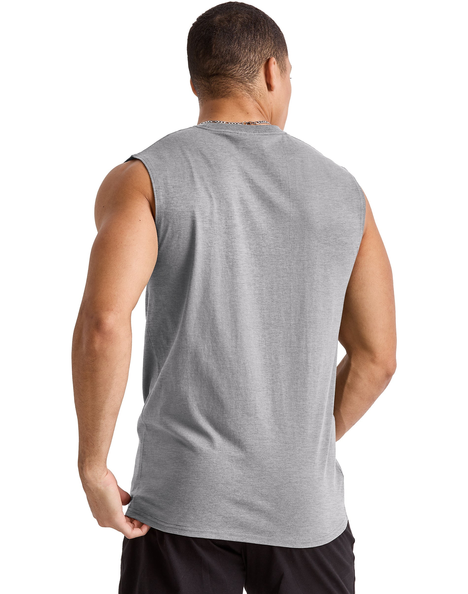 Hanes Essentials Men's Muscle Tank Sleeveless Tee Workout Gym Crewneck Midweight