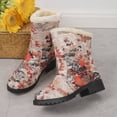 thumbnail image 5 of Fashion Flowers Print Ankle Boots With Plush Winter Warm Platform Shoes Women Lightweight Plus Velvet Ankle Boots, 5 of 5