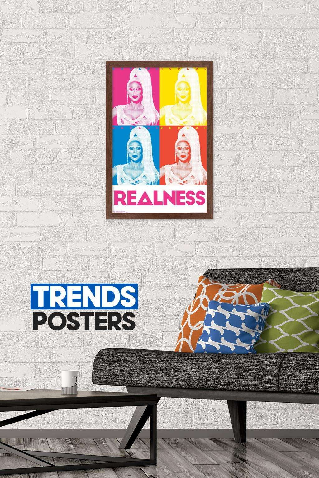 RuPaul - Realness Wall Poster, 14.725" x 22.375", Framed