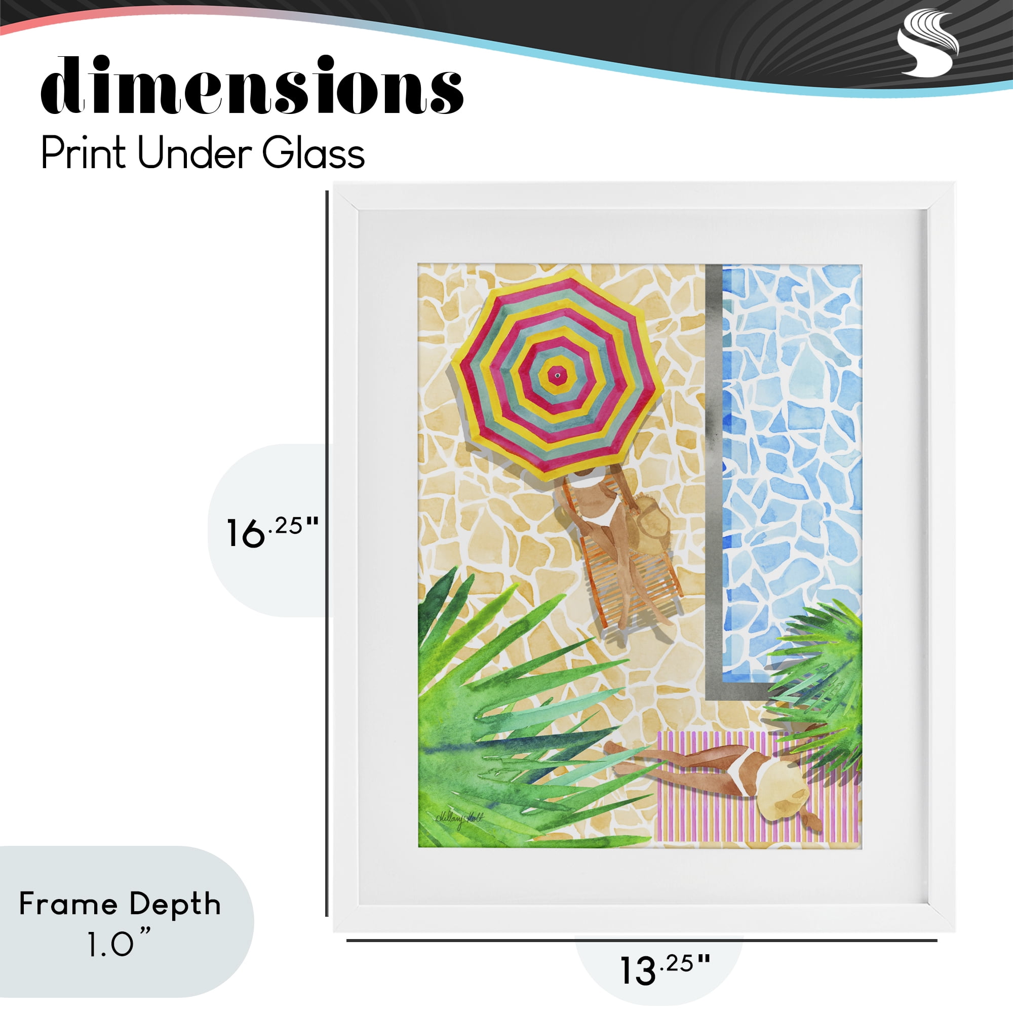 Stupell Industries Poolside Chill Duo White Framed Print Under Glass, design by Hillary Holt