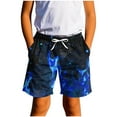 thumbnail image 2 of Fesfesfes Kids Fashion Boys Girls Casual Printed Summer Beach Shorts Adjustable Waist Swim Shorts for Outdoor Play(Blue#2,7-8 Years), 2 of 6