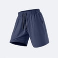 thumbnail image 5 of Sports Shorts for Men Men's Solid Color Elastic Waist Drawstring Zipper Pocket Casual Sports Shorts Blue Xl, 5 of 9