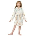 thumbnail image 6 of FORMRS Niños Bathrobe Unisex Hooded Robe Soft Plush Pajamas Sleepwear, Size 4-6T, Gray Seashell, 6 of 7