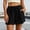 #0198-Black, variant on Womens Beach Shorts, Solid Linen Blend Drawstring Elastic Waist Shorts, Pleated Loose Comfy Pockets, Casual Summer Bottoms Gift