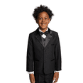 thumbnail image 2 of Suit The Boyz Boys 5-Piece Wedding & Ring Bearer Formal Tuxedo Set - Jett Black (Little & Big Boys), 2 of 2