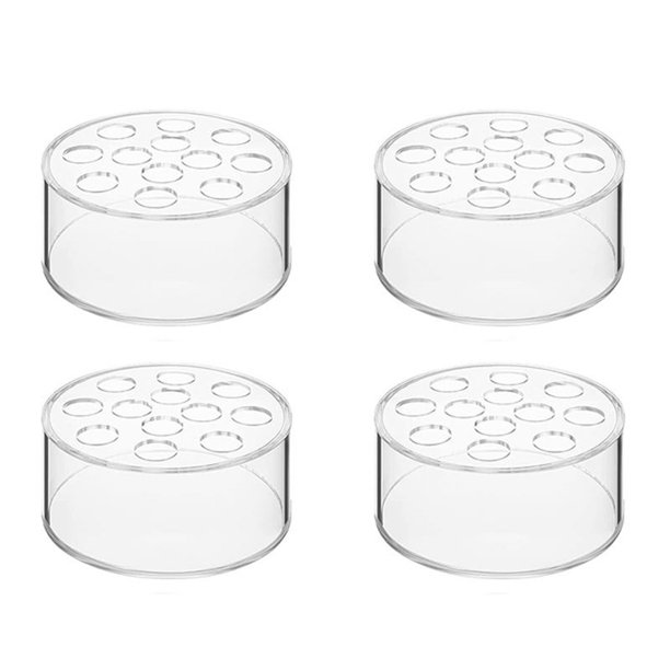 Paquete de 4 Jarrones de Flores de Acrílico Redondos, Jarrones Transparentes, Jarrones de Flores para Centros de Mesa, Jarrones Bajos Florales para Recepción de Mesa de Comedor