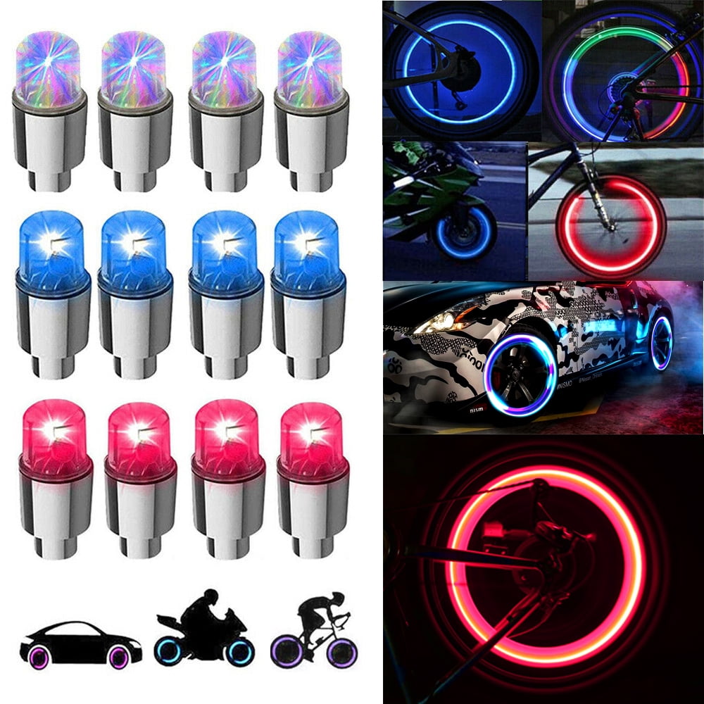 2Pcs LED Bike Wheel Light Tyre Tire Valve Neon Light for Car Motorcycle Bicycle, Wheel Tire Neon ...