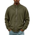 thumbnail image 5 of Mock Neck Sweatshirt Men Long Sleeve Corduroy Zipper Sweatshirts Soft Lightweight Outdoor Gym Athletic Vacation, 5 of 6