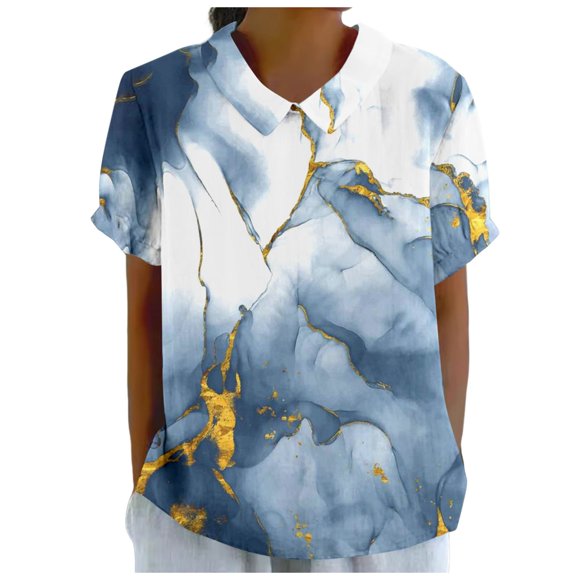 My Items Shirts for Women Women's Long Sleeve Shirts Womens Loose 1/2 Long Sleeve Blouse Tops Solid Casual Short Sleeve Shirt Blouse Xxl