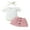 Pink, variant on Infant Baby Girls Summer Outfit Short Sleeve Rompers and Plaid Print Button Skirt with Headband Summer Clothes 3Pcs Set