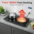 thumbnail image 3 of Portable Induction Cooktop 2 Burner - 1800W Double Induction Cooker with 8 Power Settings, 4 Pre-Set Modes, Ultra Thin Design, Sensor Touch Control, Child Safety Lock & Timer | Electric Cooktop, 3 of 8