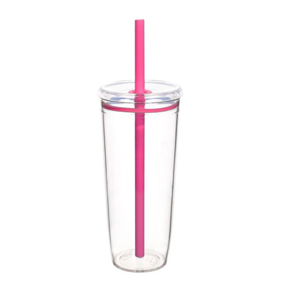 Ruanlalo Portable Straw Cup 20oz Colorful Tritan Tumbler for Iced Coffee Juice Tea Milk Dishwasher Safe Drinkware Gift for Teens