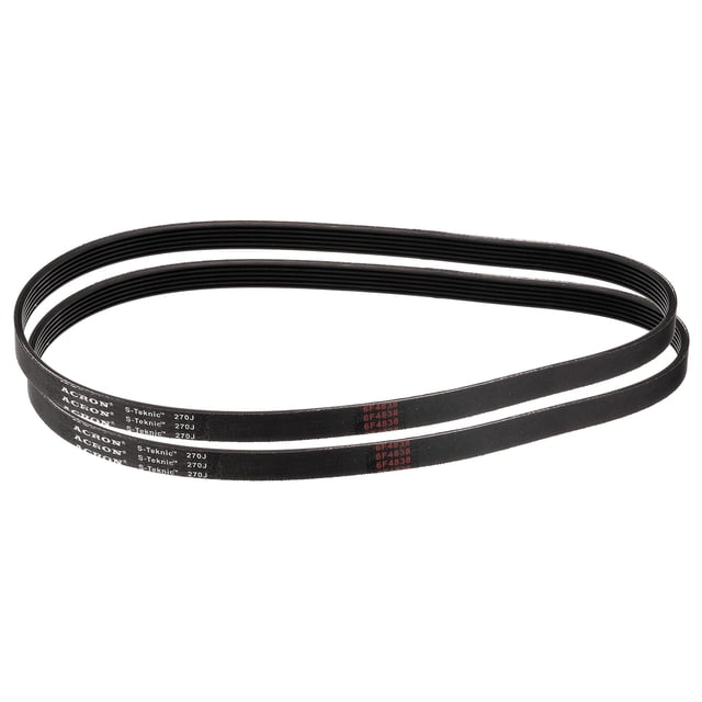 2 Pack 270J6 PJ V-Ribbed Belt 6 Ribs 27" Length x 0.55" Width x 0.14" Height, EPDM Rubber Micro V Belt