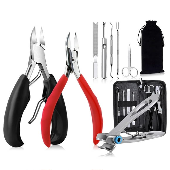 Ensemble de Ciseaux à Ongles, Coupe-Ongles de Manucure en Acier Inoxydable, Coupe-Ongles Tranchants pour Ongles d'Orteils Épais et Incarnés, Ensemble de Pédicure 8 Pcs Ciseaux à Ongles Ongles d'Orteils
