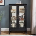 thumbnail image 3 of 43"H Lighted Display Curio Cabinet, 3-Tier Glass Accent Storage Cabinet Curio Showcase w/ 2 Doors & Adjustable Shelves, Wine Artwork Storage Rack w/ Mirrored Back Panel for Living Room, 3 of 9