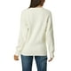 thumbnail image 3 of SUÉTER CASUAL DE PULLOVER DE PUNTO RIBETEADO DE MANGA LARGA CON CUELLO EN V Y BOTONES PARA MUJER CHIC M BLANCO, 3 of 6