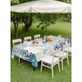 thumbnail image 4 of Outdoor Tablecloth with Umbrella Hole for Patio/Picnic/Party/Camping, Turquoise Coastal Waterproof Table Cloth Rectangle Table Cover Washable, Grey Navy Blue Coral Starfish Nautical (60"x 84"), 4 of 9