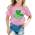 thumbnail image 1 of LUOGENLI T-Shirt pour Filles Enfants Filles Pâques Mignon Saint Pat Col Rond Manches Courtes Tee Été Décontracté T-Shirt Pâques Chemises pour Filles 2025 4-5 Ans, 1 of 5