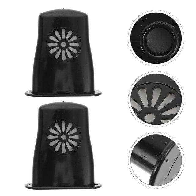 FENGGUIQU 2Pcs Portable Guitar Humidifier Black Plastic Sound Hole Moisture Control Accessory