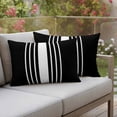 thumbnail image 2 of Outdoor Waterproof Pillow Covers Modern Black White Striped Decorative Throw Pillow Protectors,Pillowcase Cushion Cases for Patio Sofa Garden Couch,20x12in,Pack of 2, 2 of 14