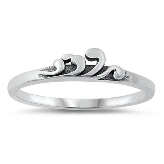 Simple Wave Ring .925 Solid Sterling Silver Band Jewelry Female Male Unisex Size 6