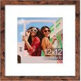 thumbnail image 1 of Vittanly 12x12 Picture Frame, Display Pictures 8x8 with Mat or 12x12 without Mat, Premium Material with Shatter Resistant Plexiglass, Square Frame for Wall Mounting, Home Decor, Dark Brown, 1 Pack, 1 of 1