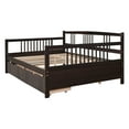 thumbnail image 6 of Gewnee Full Size Daybed with Two Storage Drawers,Wooden Sofa Bed for Kid's Bedroom,Espresso, 6 of 9