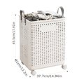 thumbnail image 7 of Foldable Cloth Basket Home Large Capacity With Wheels Easy Movement Balcony Bathroom Handle Dirty Cloth Basket Bins Containers Home Organization Shelf Baskets Laundry Hampers, 7 of 7