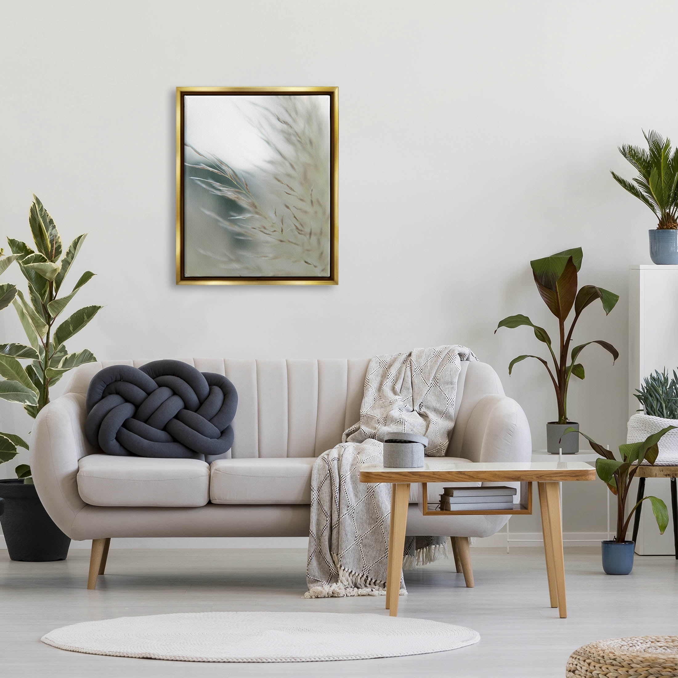 Stupell Industries Tranquil Wheat Pampas Grass Photography Photograph Metallic Gold Floating Framed Canvas Print Wall Art, Design by Jason Johnson