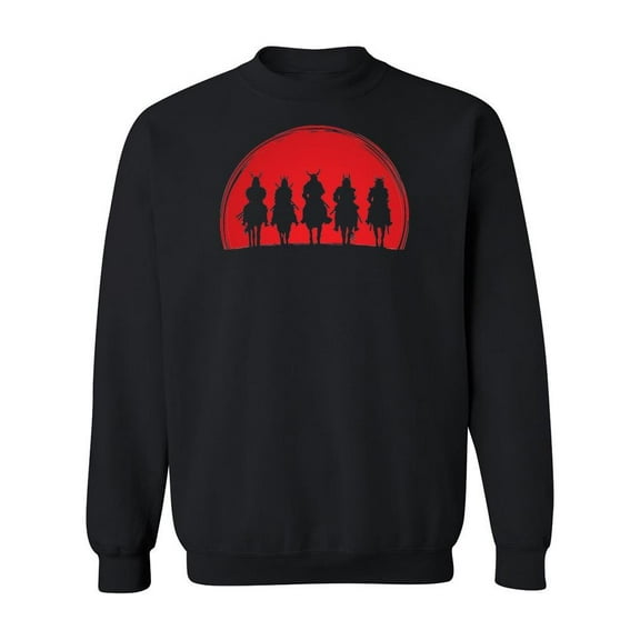 Japanese Warriors Silhouette Sweatshirt Men -Image by Shutterstock, Male 4X-Large