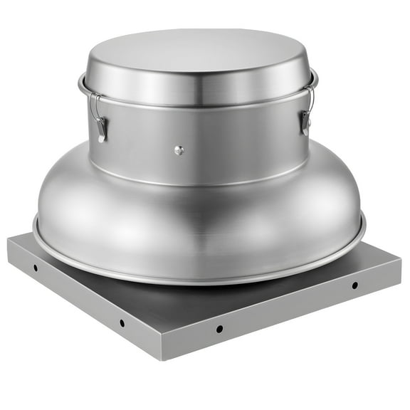 KFFKFF Roof Exhaust Fan with Adjustable Airflow, 21-Inch Base, Durable Aluminum Alloy Construction, High-Power Motor, 500/900 CFM Speed Control, Ideal for Garages, Kitchens, and Bathrooms, Silver