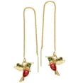 thumbnail image 1 of Pendientes elegantes Pendientes de botón Elegantes pendientes largos de cadena con borlas Rojo, 1 of 9