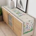 thumbnail image 4 of Easter Table Runner 48 Inches Long Farmhouse Dress Scarves, Farmhouse Bunny Colorful Eggs Flowers Plants Dining Tablerunner for Coffee Table/Kitchen Island/Party Décor, 13" x 48", 4 of 8