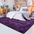 thumbnail image 7 of Lochas Soft Plush Fluffy Rugs Modern Indoor Shaggy Area Rug for Bedroom Living Room Home Decorative Floor Carpet,4'x6',Dark Purple, 7 of 7