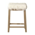 thumbnail image 2 of Linon Claridge 26" Backless Wood Counter Stool, Driftood/Faux Flokati Fur, Includes 1 Stool, 2 of 5