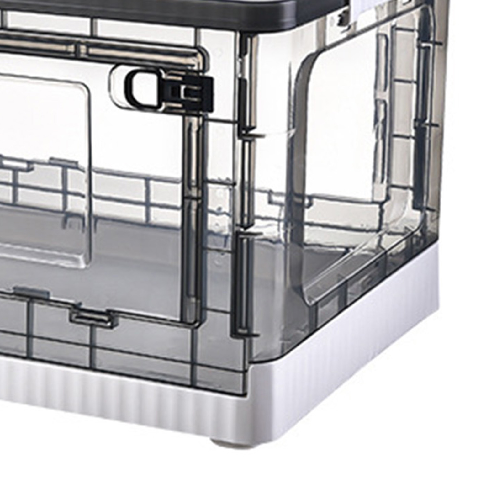Storage Box Storage Box Side Doors Clear Large Capacity Container With Wheel For Tea White 3
