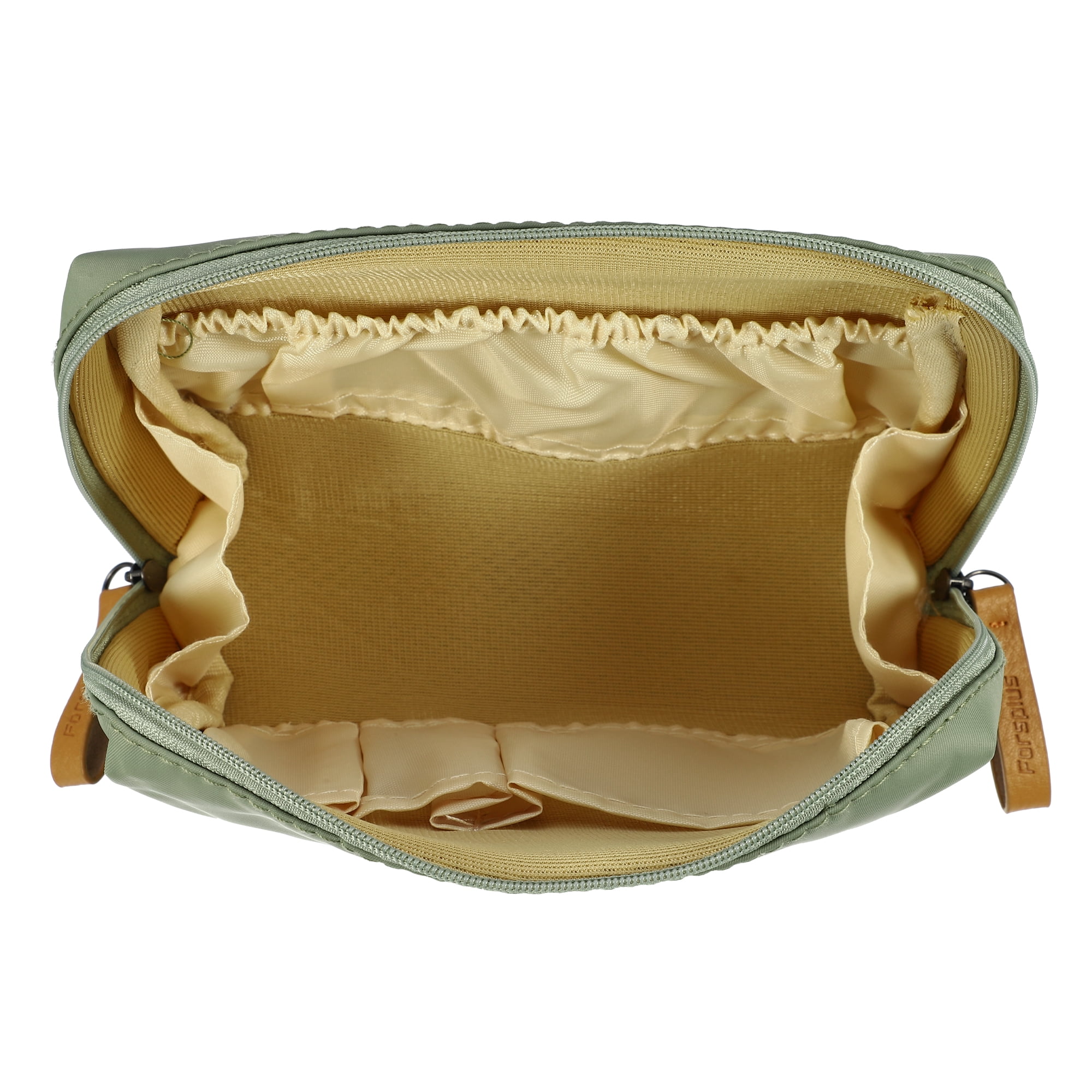 Unique Bargains Great Large Durable Storage Makeup Bag for Purse Travel Dark Green Beige
