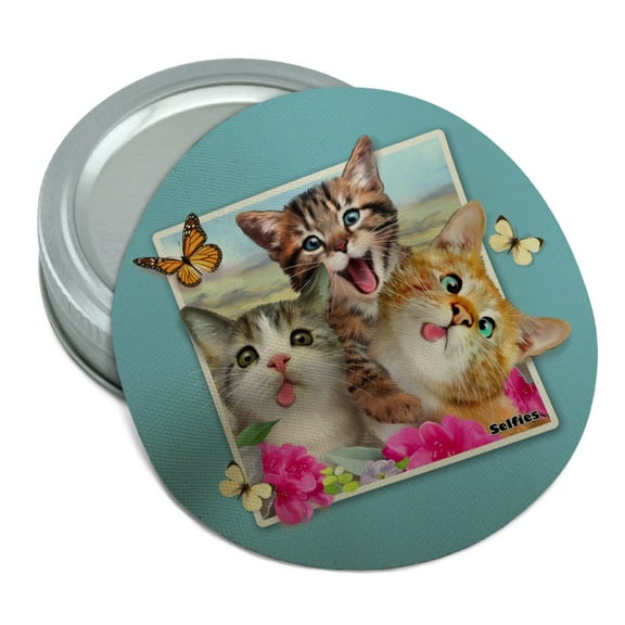 Cats Selfie Picture Round Rubber Non-Slip Jar Gripper Lid Opener