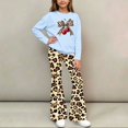 thumbnail image 4 of Cethrio Girls Graphic Outfit Sets, 2 Piece School Spring Fall Long Sleeve Girls' Clothing Sets Blue Size 12-13 T, 4 of 7